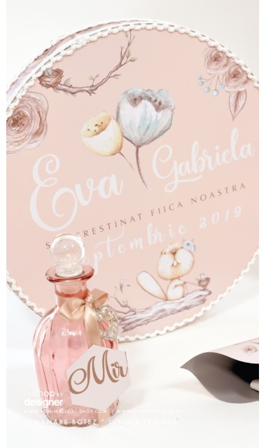Trusou de botez brodat pentru fetite in culori pastelate, Domnisoara Castor  4